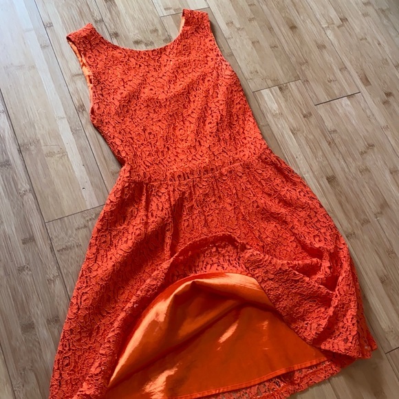 Orange Lace Sleeveless Shift Dress Small Clemson - Picture 4 of 9